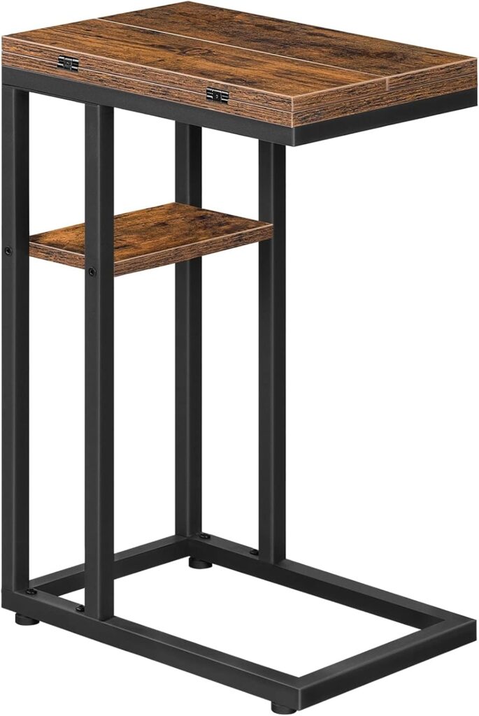 HOOBRO C-shaped foldable side table perfect for small spaces and compact living areas