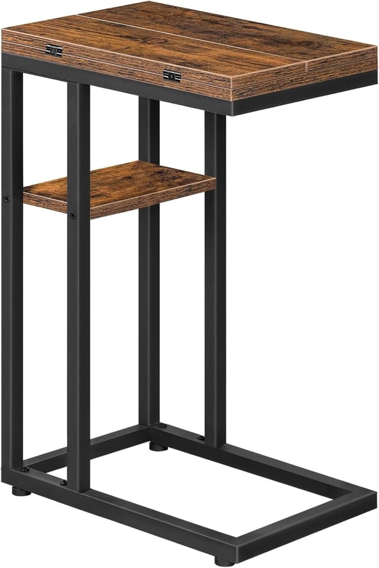 HOOBRO C-shaped foldable side table perfect for small spaces and compact living areas